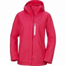 Columbia Womens Pouring Adventure Jacket Red Camellia
